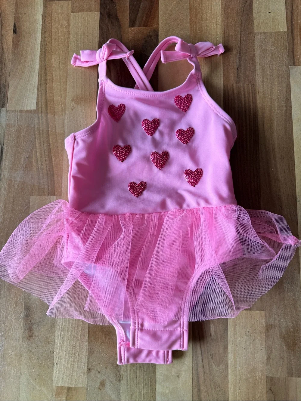 Carter's Pink Tulle Heart One-Piece Swimsuit